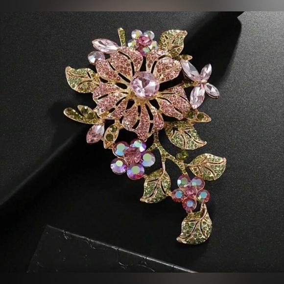 ✨Exquisite Pink and Green Floral Brooch - Picture 6 of 6